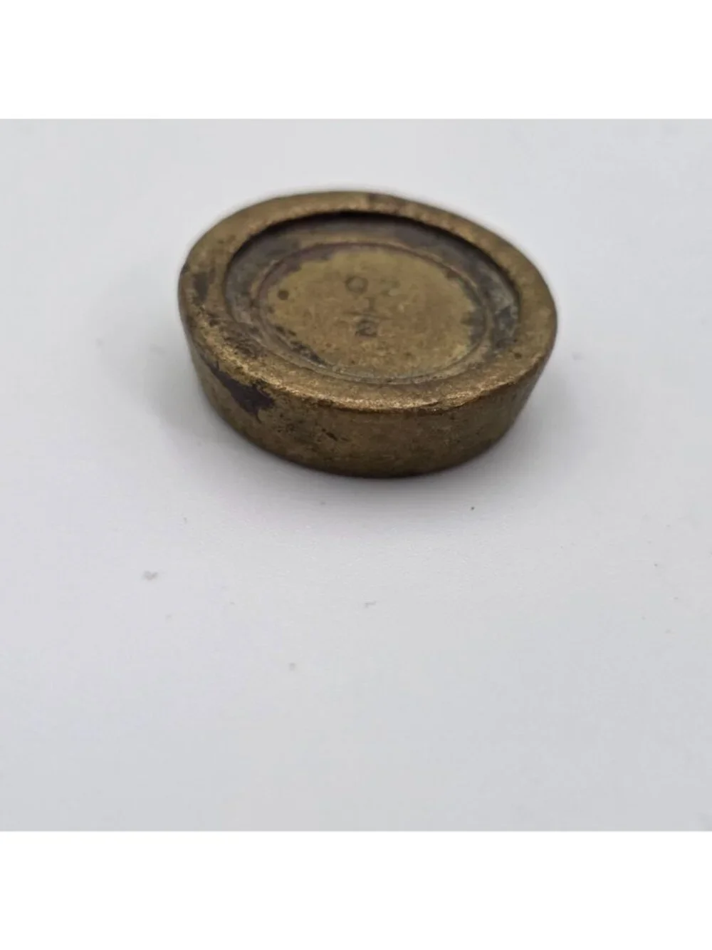 Antique Brass 1/2 Ounce Weight Piece 9cm